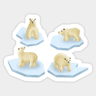 Polar bear treading on thin ice Sticker